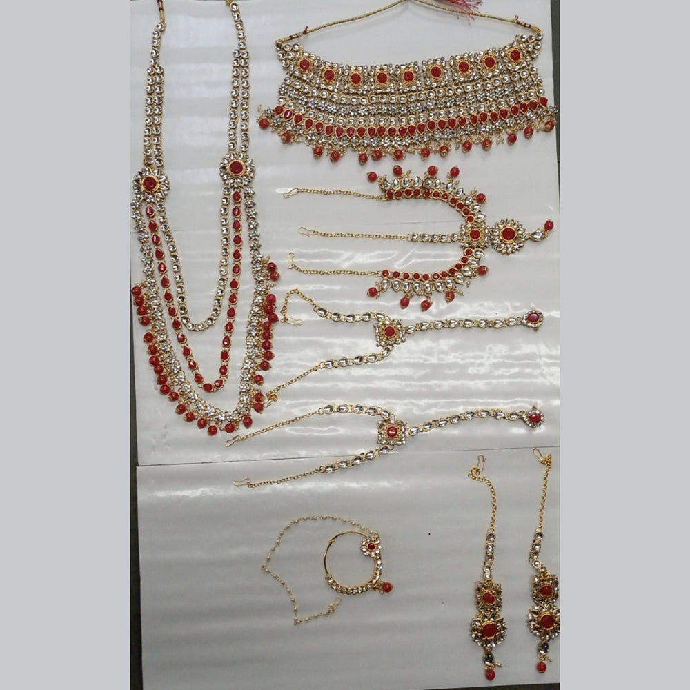 Kumavat Jewels Kundan Stone Designer Bridal Jewellery  Set