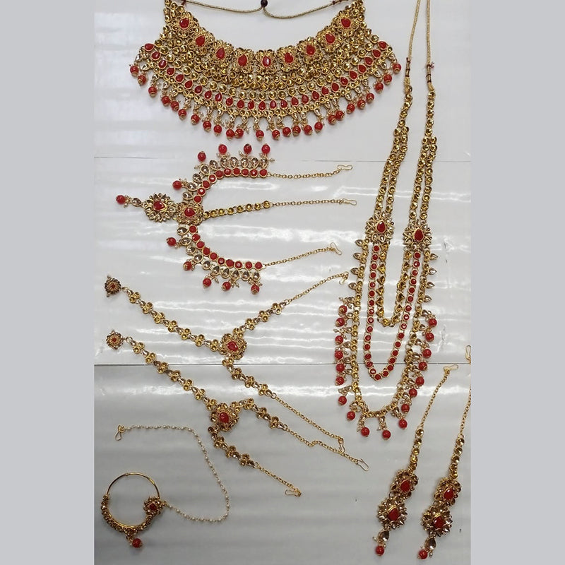 Kumavat Jewels Kundan Stone Designer Bridal Jewellery  Set