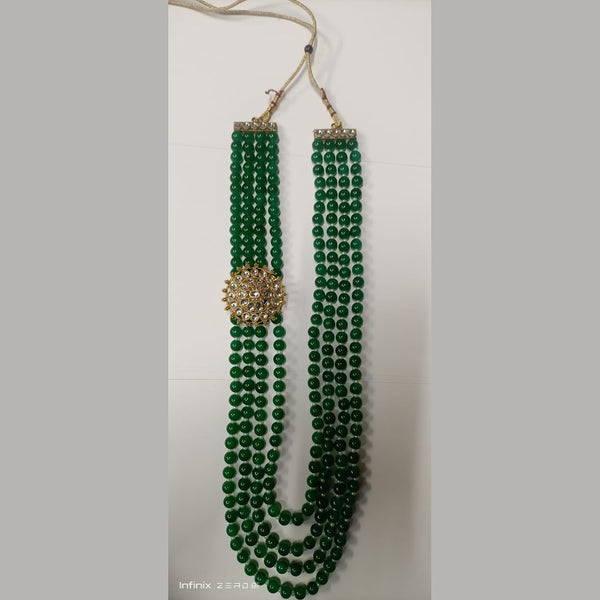 Kumavat Jewels Gold Plated Kundan Stone And Beads Long Necklace Set