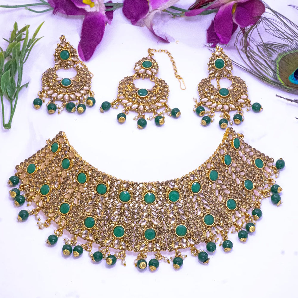 Kumavat Jewels Gold Plated Austrian Stone Necklace Set