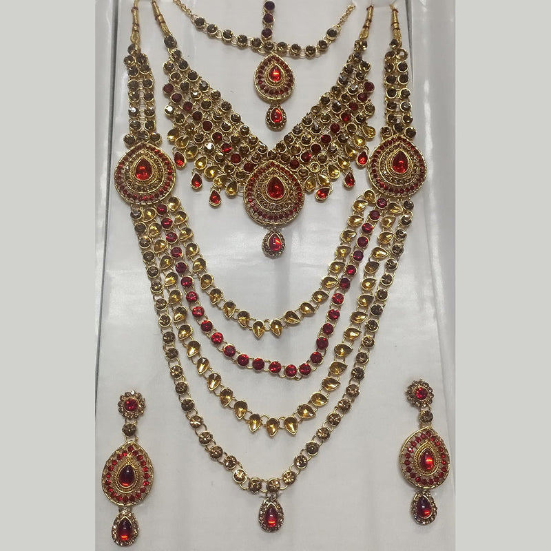 Kumavat Jewels Austrian Stone and Kundan Designer Bridal Jewellery  Set