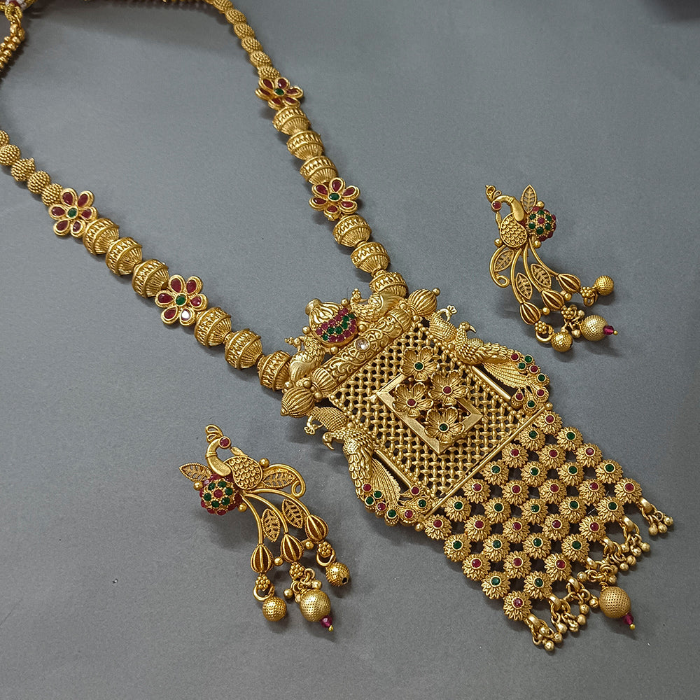 Matchit Pota Stone Gold Plated Necklace Set - JW-10231072PGR