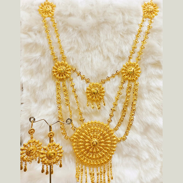 Varso Gold Plated Long Necklace Set