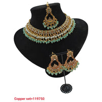 Padmawati Bangles Kundan Stone Copper Necklace Set