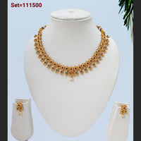 Padmawati Bangles Pota Stone Gold Plated Choker Necklace Set