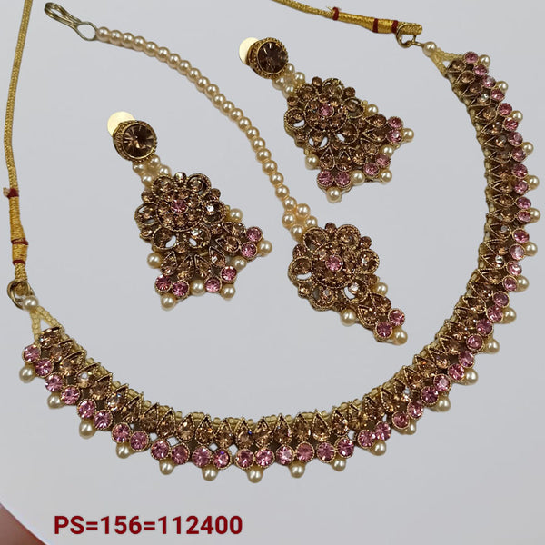 Padmawati Bangles Austrian Stone Gold Plated Necklace Set