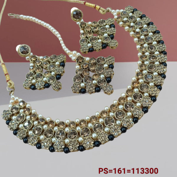 Indian Festive White Colour Necklace Set NS05646810