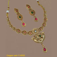 Pota Stone Gold Plated Choker Necklace Set - 10311317