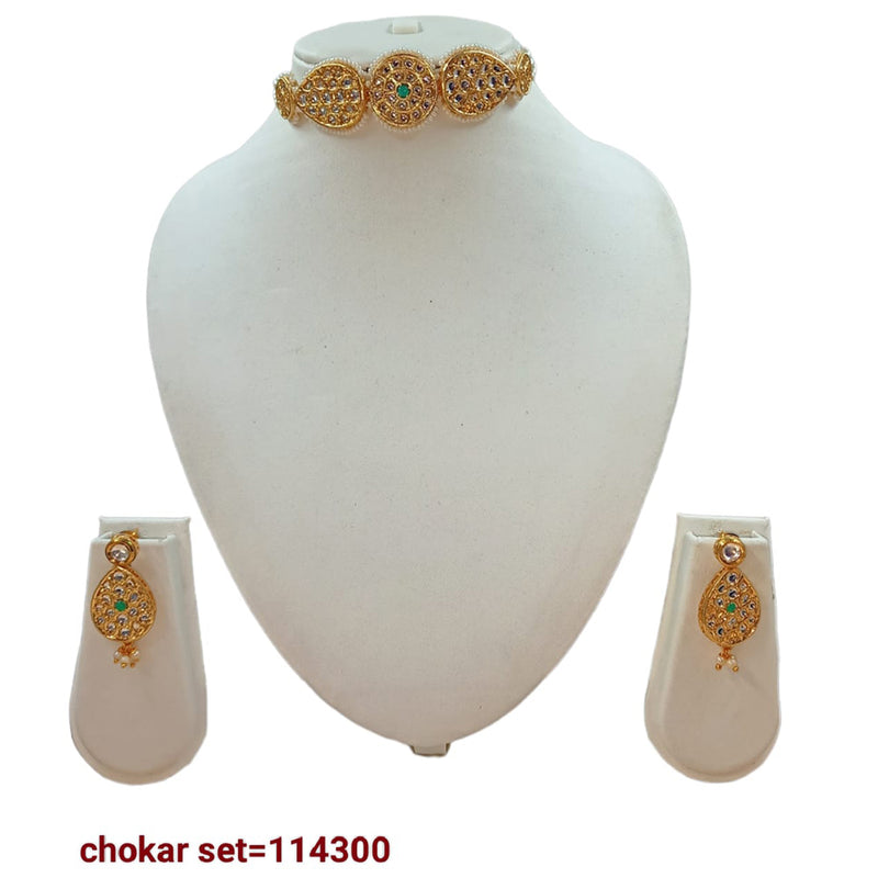 Padmawati Bangles Kundan Stone Gold Plated Necklace Set