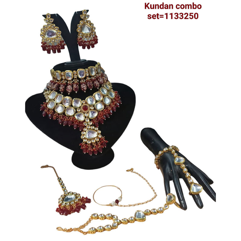 Padmawati Bangles Kundan Stone Gold Plated Jewellery Combo