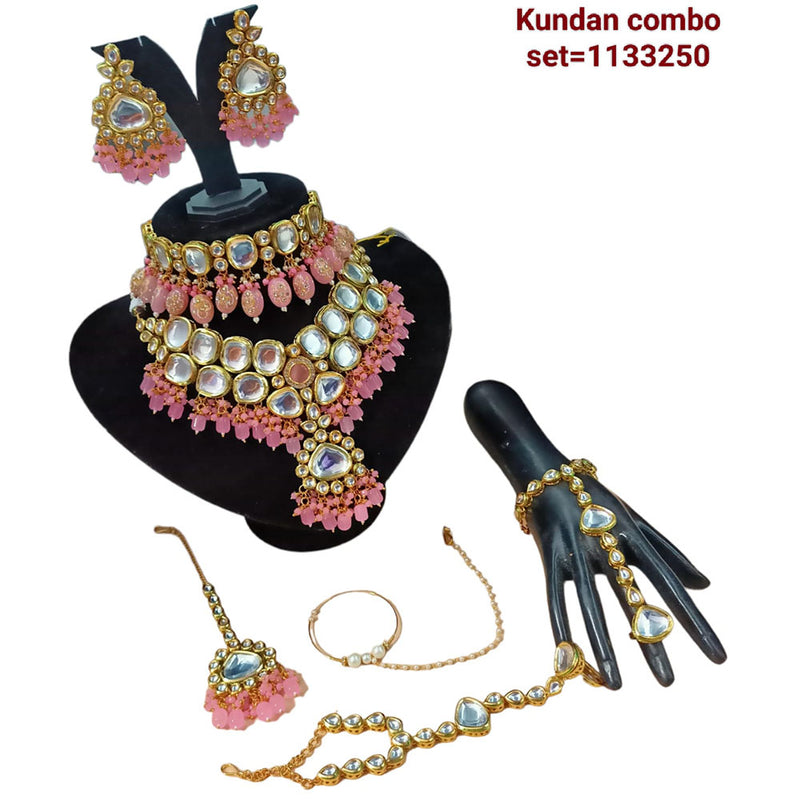 Padmawati Bangles Kundan Stone Gold Plated Jewellery Combo