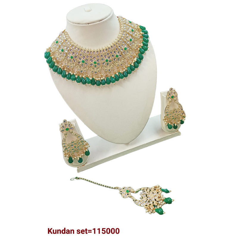 Padmawati Bangles Kundan Stone Gold Plated Necklace Set