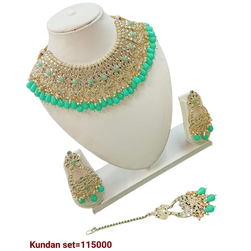 Padmawati Bangles Kundan Stone Gold Plated Necklace Set