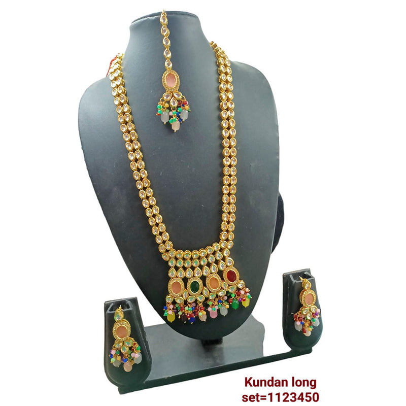 Padmawati Bangles Kundan Stone Gold Plated Necklace Set