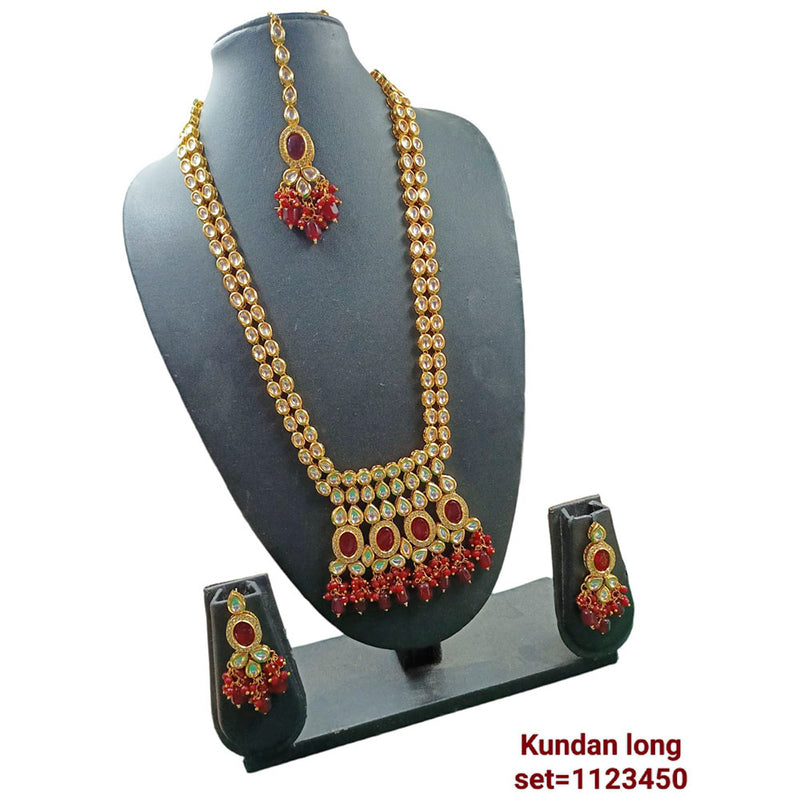 Padmawati Bangles Kundan Stone Gold Plated Necklace Set