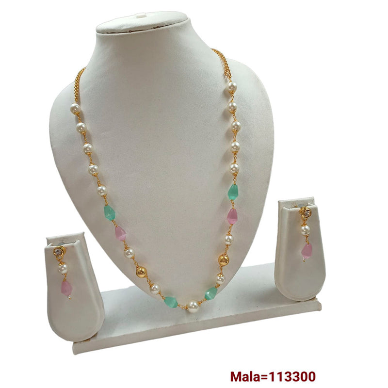 Padmawati Bangles Gold Plated Beads Necklace Set