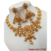 Padmawati Bangles Copper Pota Stone Necklace Set