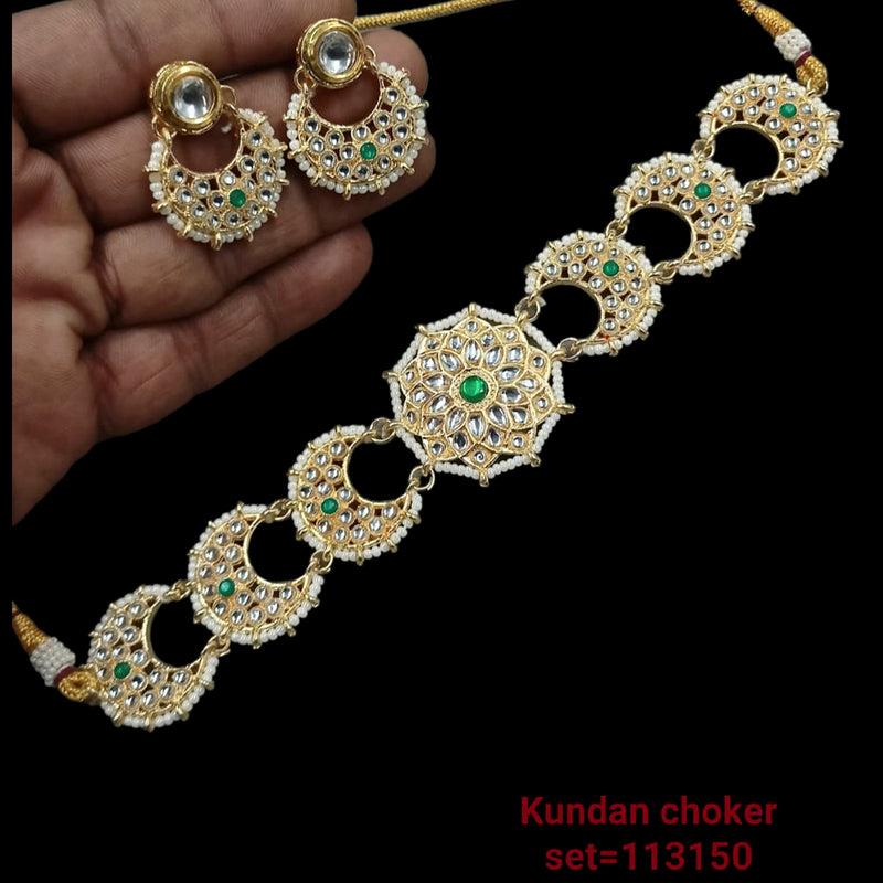 Padmawati Bangles Gold Plated Kundan Stone Choker Necklace Set