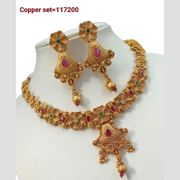 Padmawati Bangles Pota Stone Copper Choker Necklace Set
