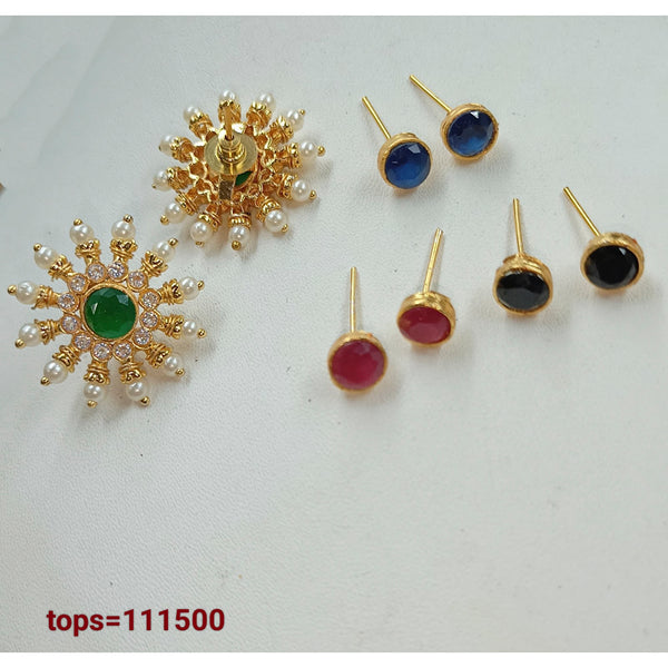 Buy One Gram Gold High Quality Inter Changeable 4 Colour Stone Stud Earrings  buy Online
