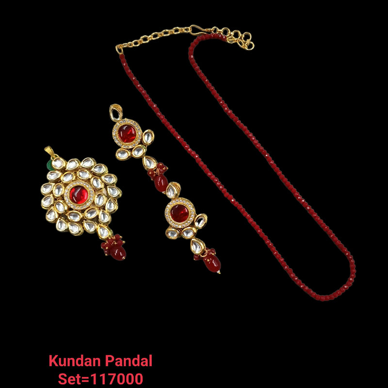 Padmawati Bangles Gold Plated Kundan Stone  Pendant Set