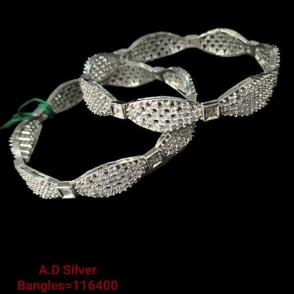 Padmawati Bangles Silver Plated  Ad Stone Bangles Set