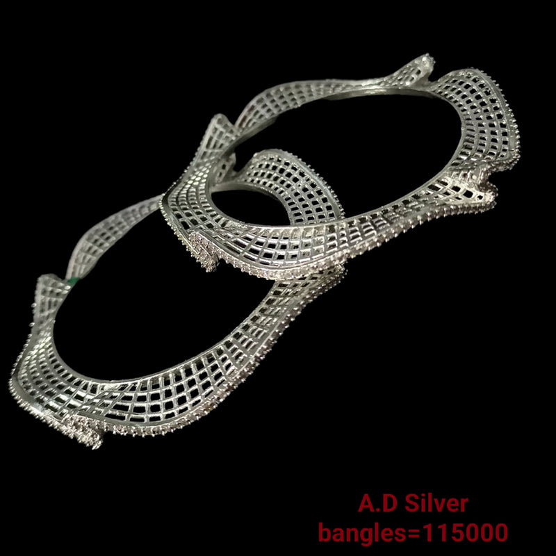 Padmawati Bangles Silver Plated  Ad Stone Bangles Set