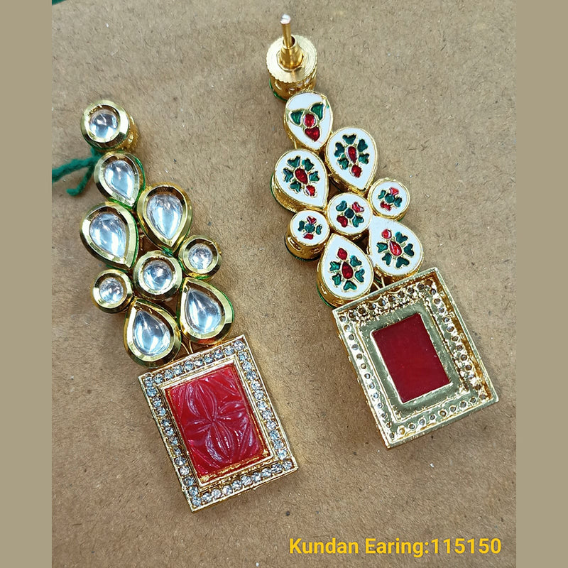 Padmawati Bangles Gold Plated Kundan Stone Dangler Earrings