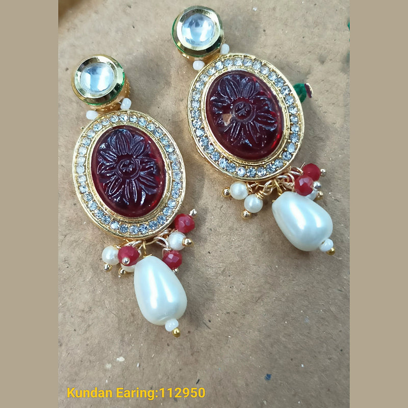 Padmawati Bangles Gold Plated Kundan Stone Dangler Earrings