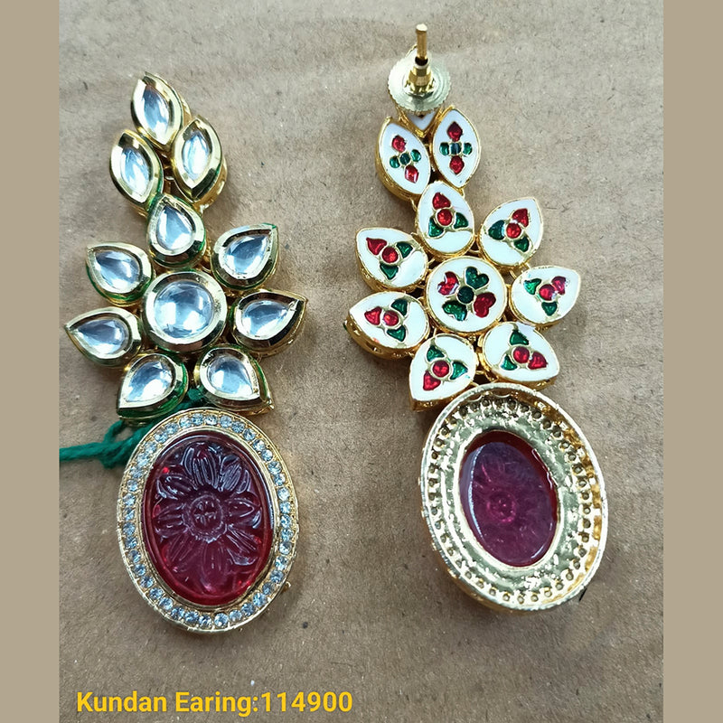 Padmawati Bangles Gold Plated Kundan Stone Dangler Earrings