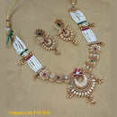 Padmawati Bangles Gold Plated Pota Stone Necklace Set