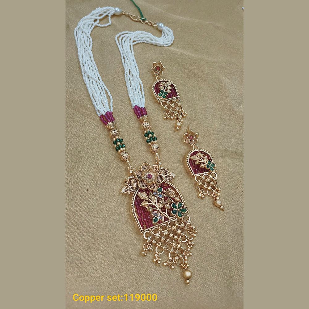 Padmawati Bangles Gold Plated Pota Stone Necklace Set