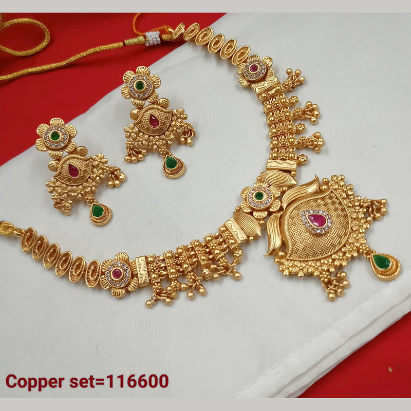 Padmawati Bangles Pota & Austrian Stone Copper Choker Necklace Set