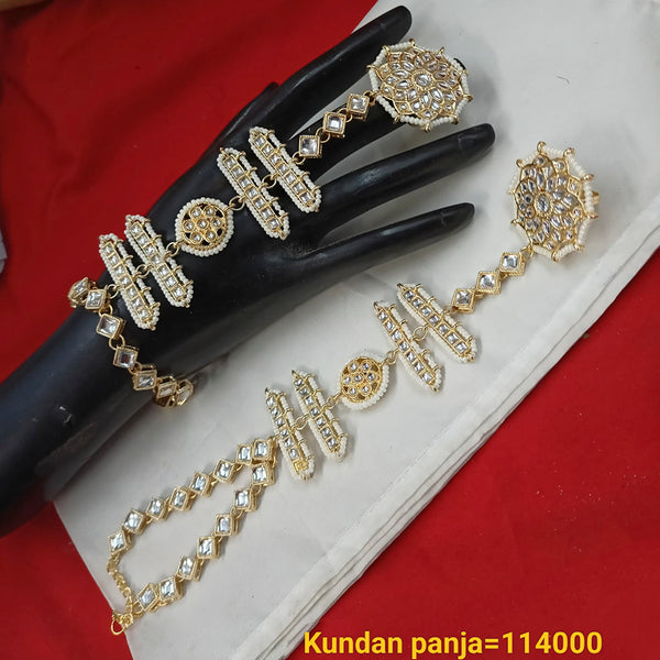 Copy of Padmawati Bangles Kundan Stone Gold Plated Chain hathphool