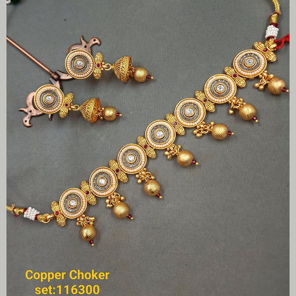 Padmawati Bangles Meenakari Copper Choker Necklace Set