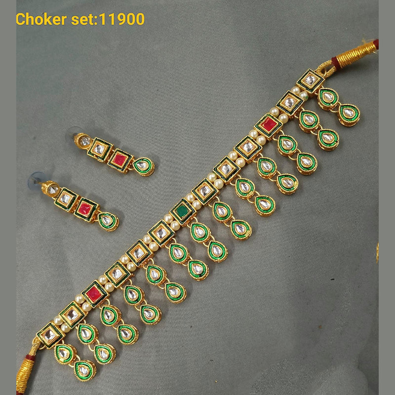 Padmawati Bangles Gold Plated Kundan Stone & Meenakari Choker Necklace Set
