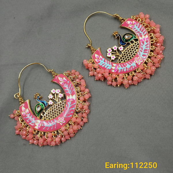 Padmawati Bangles Gold Plated Meenakari & Beads Dangler Earrings