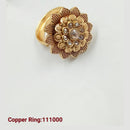 Padmawati Bangles Copper Gold Plated Pota Stone Adjustable Ring