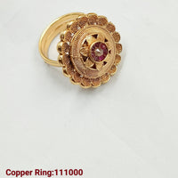 Padmawati Bangles Copper Gold Plated Pota Stone Adjustable Ring