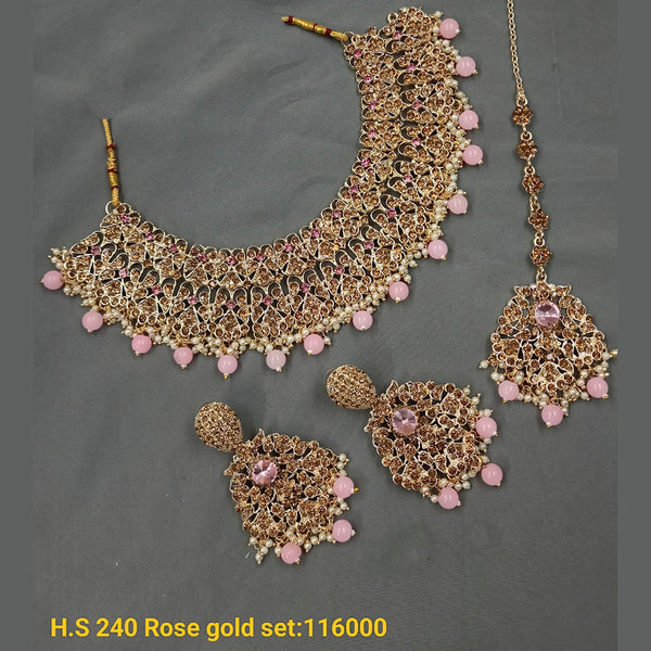 Padmawati Bangles Gold Plated Austrian Stone & Beads Necklace Set