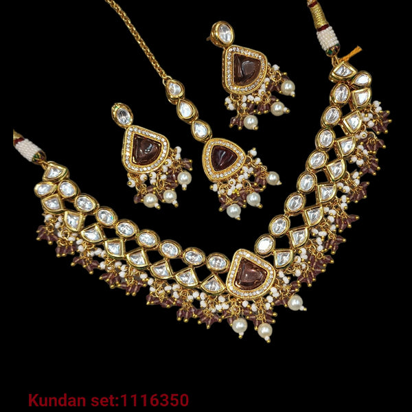 Padmawati Bangles Gold Plated Kundan & Beads Necklace Set