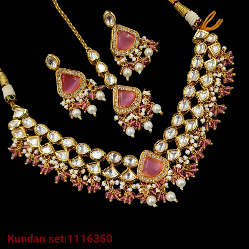 Padmawati Bangles Gold Plated Kundan & Beads Necklace Set