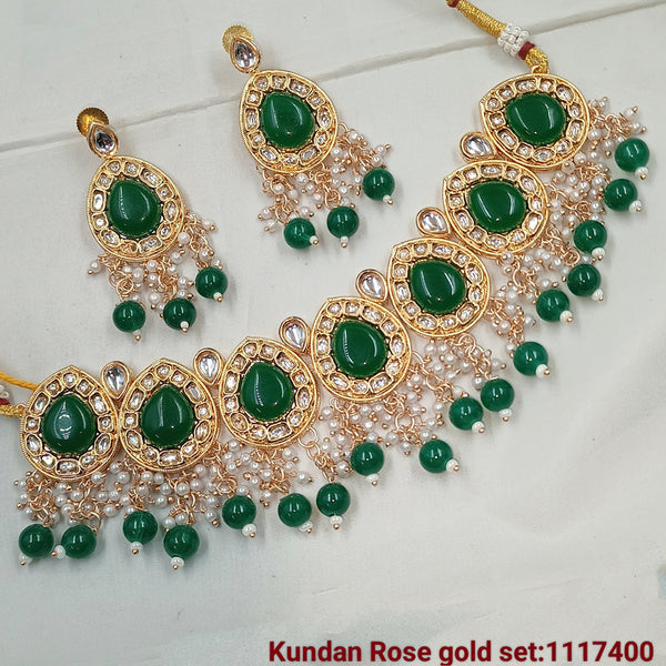 Padmawati Bangles Gold Plated Kundan & Beads Choker Necklace Set