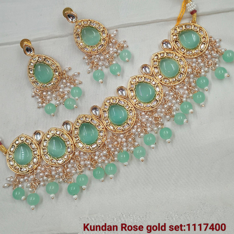 Padmawati Bangles Gold Plated Kundan & Beads Choker Necklace Set