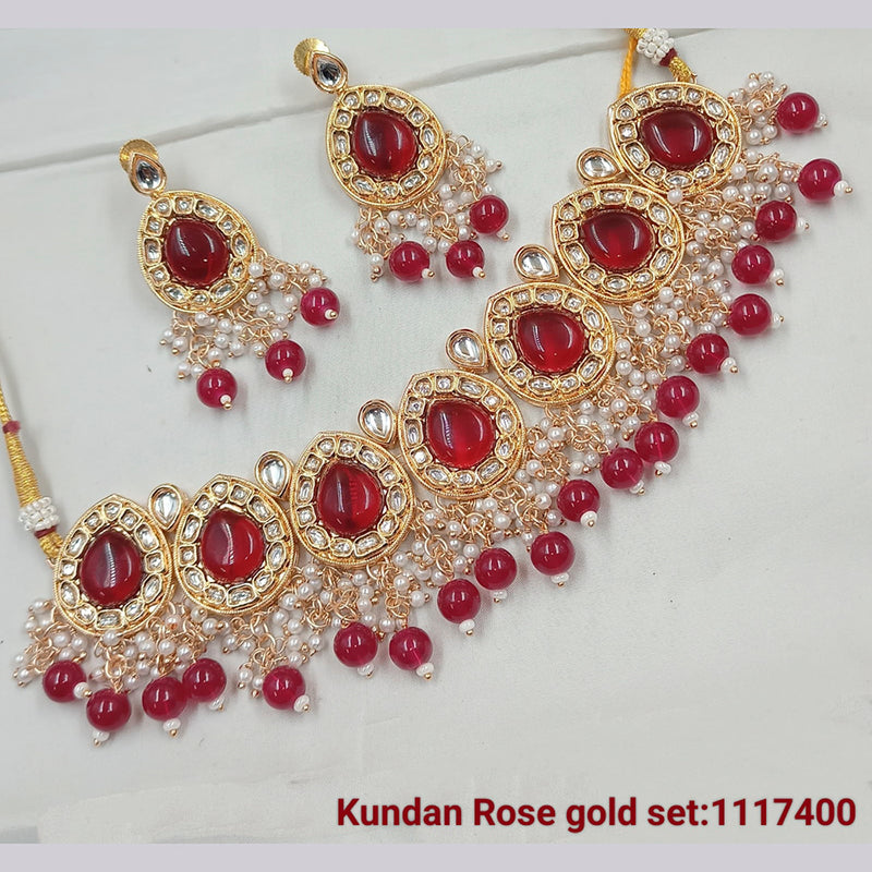 Padmawati Bangles Gold Plated Kundan & Beads Choker Necklace Set