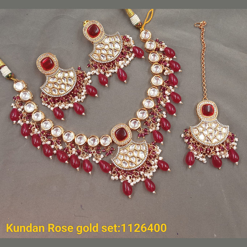 Padmawati Bangles Gold Plated Kundan & Beads Necklace Set