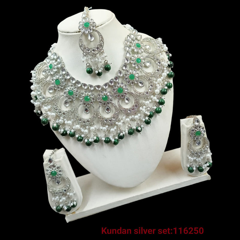 Silver deals kundan set