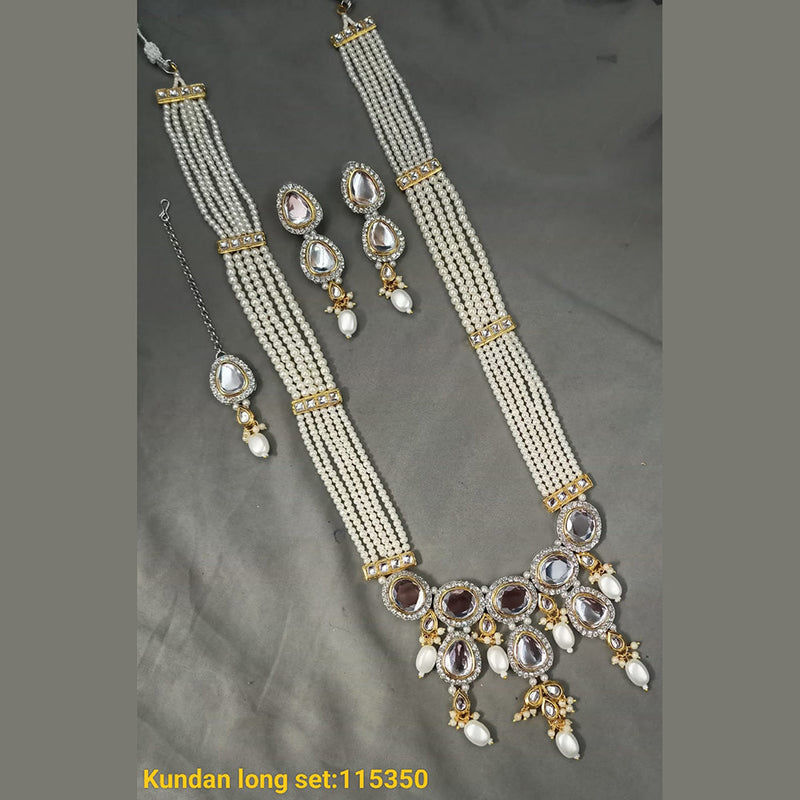 Padmawati Bangles 2 Tone Plated Kundan Long Necklace Set