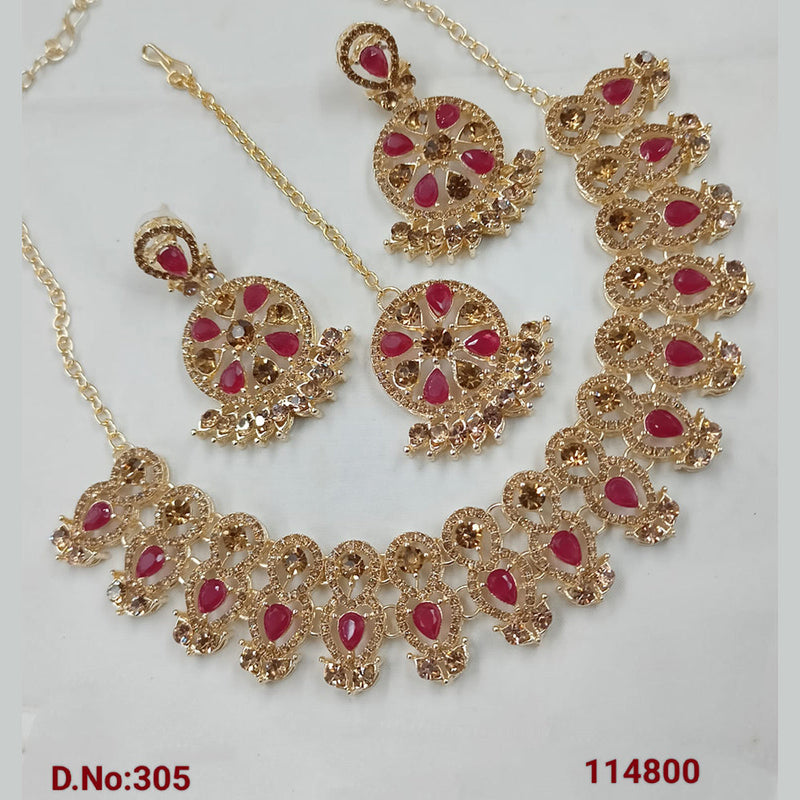 Padmawati Bangles Gold Plated Austrian Stone Necklace Set