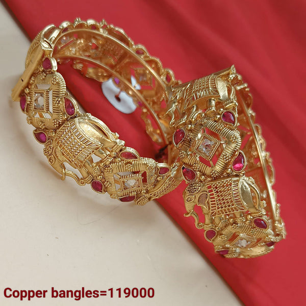 Padmawati Bangles Gold Plated Pota Stone Bangles Set